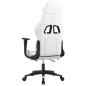 vidaXL Silla gaming con reposapiés cuero sintético blanco y rosa vidaXL Silla gaming con reposapiés cuero sintético blanco y rosa