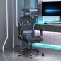vidaXL Silla gaming con reposapiés tela negro y azul vidaXL Silla gaming con reposapiés tela negro y azul