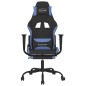 vidaXL Silla gaming con reposapiés tela negro y azul vidaXL Silla gaming con reposapiés tela negro y azul