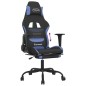vidaXL Silla gaming con reposapiés tela negro y azul vidaXL Silla gaming con reposapiés tela negro y azul