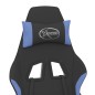 vidaXL Silla gaming con reposapiés tela negro y azul vidaXL Silla gaming con reposapiés tela negro y azul