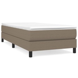 vidaXL Cama box spring con colchón tela gris taupe 100x200 cm