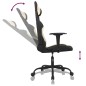vidaXL Silla gaming con reposapiés tela crema y negro vidaXL Silla gaming con reposapiés tela crema y negro