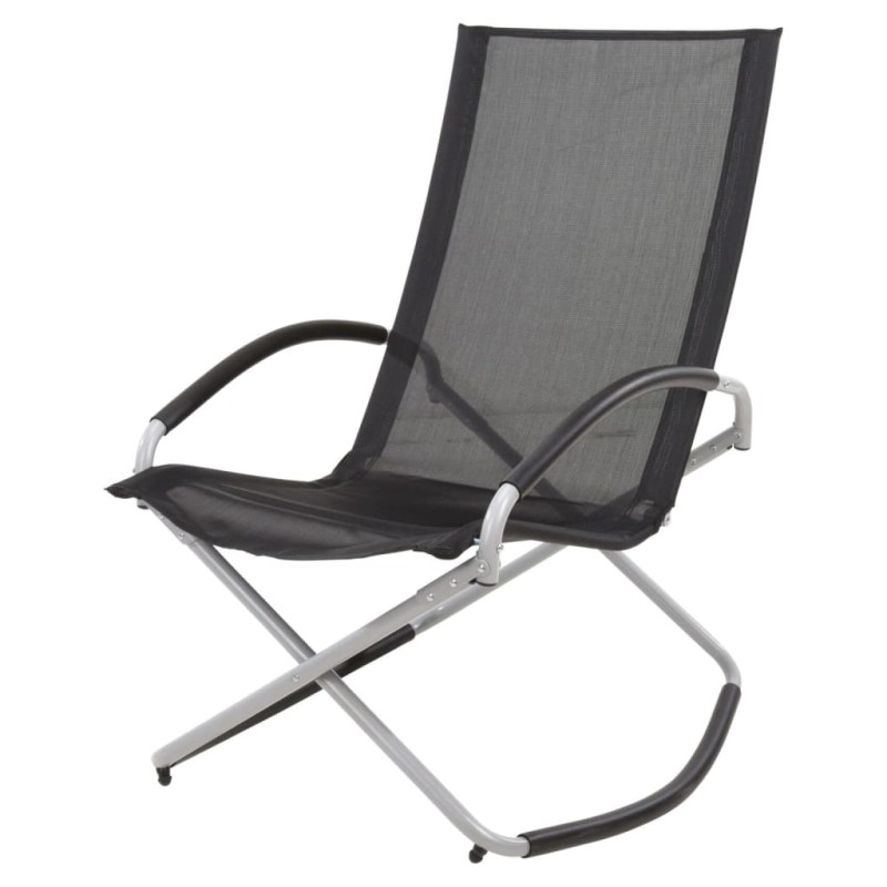 ProGarden Silla mecedora plegable negro ProGarden Silla mecedora plegable negro