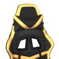 vidaXL Silla gaming con reposapiés cuero sintético negro dorado vidaXL Silla gaming con reposapiés cuero sintético negro dorado