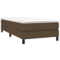 vidaXL Cama box spring con colchón tela marrón oscuro 90x200 cm vidaXL Cama box spring con colchón tela marrón oscuro 90x200 cm