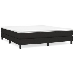 vidaXL Cama box spring con colchón tela negro 180x200 cm