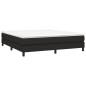 vidaXL Cama box spring con colchón tela negro 180x200 cm
