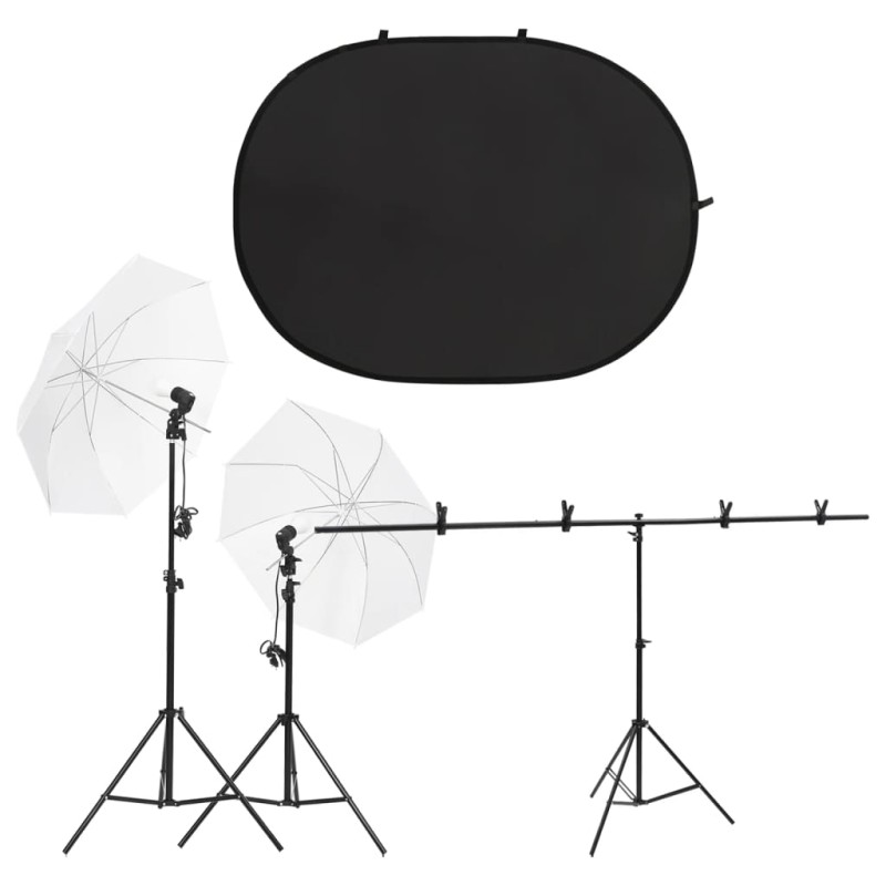 vidaXL Kit de estudio fotográfico con iluminación y fondo vidaXL Kit de estudio fotográfico con iluminación y fondo