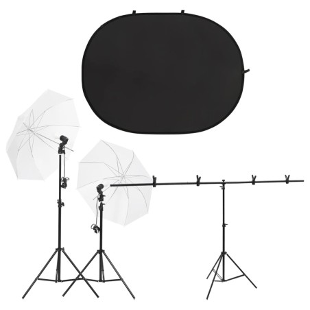 vidaXL Kit de estudio fotográfico con iluminación y fondo