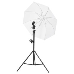 vidaXL Kit de estudio fotográfico con set de luces, fondo y reflector