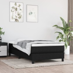 vidaXL Cama box spring con colchón tela negro 100x200 cm