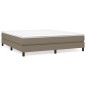 vidaXL Cama box spring con colchón tela gris taupe 180x200 cm