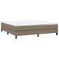 vidaXL Cama box spring con colchón tela gris taupe 180x200 cm