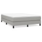 vidaXL Cama box spring con colchón tela gris claro 140x190 cm