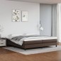vidaXL Cama box spring con colchón cuero sintético marrón 200x200 cm