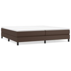 vidaXL Cama box spring con colchón cuero sintético marrón 200x200 cm