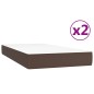 vidaXL Cama box spring con colchón cuero sintético marrón 200x200 cm