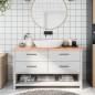 vidaXL Encimera baño madera maciza tratada marrón claro 140x60x(2-4)cm vidaXL Encimera baño madera maciza tratada marrón claro 140x60x(2-4)cm