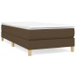 vidaXL Cama box spring con colchón tela marrón oscuro 90x190 cm vidaXL Cama box spring con colchón tela marrón oscuro 90x190 cm