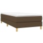 vidaXL Cama box spring con colchón tela marrón oscuro 90x190 cm vidaXL Cama box spring con colchón tela marrón oscuro 90x190 cm