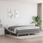 vidaXL Cama box spring con colchón tela gris oscuro 180x200 cm vidaXL Cama box spring con colchón tela gris oscuro 180x200 cm