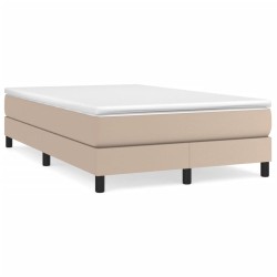 vidaXL Cama box spring con colchón cuero sintético capuchino 120x200cm