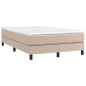 vidaXL Cama box spring con colchón cuero sintético capuchino 120x200cm vidaXL Cama box spring con colchón cuero sintético capuchino 120x200cm
