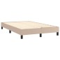vidaXL Cama box spring con colchón cuero sintético capuchino 120x200cm vidaXL Cama box spring con colchón cuero sintético capuchino 120x200cm