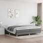 vidaXL Cama box spring con colchón tela gris oscuro 200x200 cm