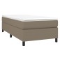 vidaXL Cama box spring con colchón tela gris taupe 90x190 cm vidaXL Cama box spring con colchón tela gris taupe 90x190 cm