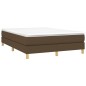 vidaXL Cama box spring con colchón tela marrón oscuro 140x200 cm vidaXL Cama box spring con colchón tela marrón oscuro 140x200 cm