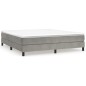 vidaXL Cama box spring con colchón terciopelo gris claro 160x200 cm vidaXL Cama box spring con colchón terciopelo gris claro 160x200 cm