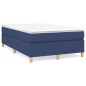 vidaXL Cama box spring con colchón tela azul 120x200 cm