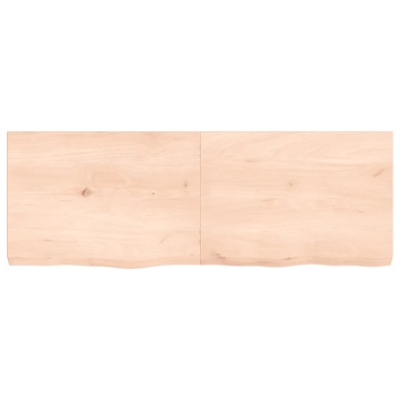 vidaXL Encimera de baño madera maciza sin tratar 140x50x(2-6) cm