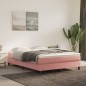 vidaXL Cama box spring con colchón terciopelo rosa 140x190 cm