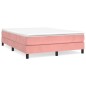 vidaXL Cama box spring con colchón terciopelo rosa 140x190 cm