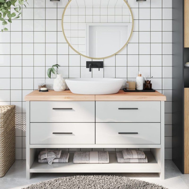 vidaXL Encimera de baño madera maciza sin tratar 140x60x(2-6) cm vidaXL Encimera de baño madera maciza sin tratar 140x60x(2-6) cm