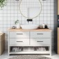 vidaXL Encimera de baño madera maciza sin tratar 140x60x(2-6) cm vidaXL Encimera de baño madera maciza sin tratar 140x60x(2-6) cm