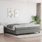 vidaXL Cama box spring con colchón tela gris oscuro 200x200 cm vidaXL Cama box spring con colchón tela gris oscuro 200x200 cm