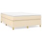 vidaXL Cama box spring con colchón tela color crema 140x200 cm vidaXL Cama box spring con colchón tela color crema 140x200 cm