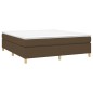 vidaXL Cama box spring con colchón tela marrón oscuro 160x200 cm vidaXL Cama box spring con colchón tela marrón oscuro 160x200 cm