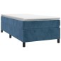 vidaXL Cama box spring con colchón terciopelo azul oscuro 90x200 cm vidaXL Cama box spring con colchón terciopelo azul oscuro 90x200 cm