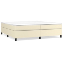 vidaXL Cama box spring con colchón cuero sintético crema 200x200 cm
