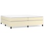 vidaXL Cama box spring con colchón cuero sintético crema 200x200 cm vidaXL Cama box spring con colchón cuero sintético crema 200x200 cm