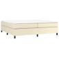 vidaXL Cama box spring con colchón cuero sintético crema 200x200 cm vidaXL Cama box spring con colchón cuero sintético crema 200x200 cm