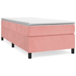 vidaXL Cama box spring con colchón terciopelo rosa 100x200 cm