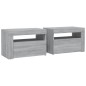 vidaXL Mesitas de noche con LED 2 unidades gris sonoma 60x35x40 cm vidaXL Mesitas de noche con LED 2 unidades gris sonoma 60x35x40 cm