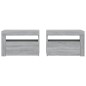 vidaXL Mesitas de noche con LED 2 unidades gris sonoma 60x35x40 cm vidaXL Mesitas de noche con LED 2 unidades gris sonoma 60x35x40 cm