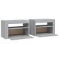 vidaXL Mesitas de noche con LED 2 unidades gris sonoma 60x35x40 cm vidaXL Mesitas de noche con LED 2 unidades gris sonoma 60x35x40 cm